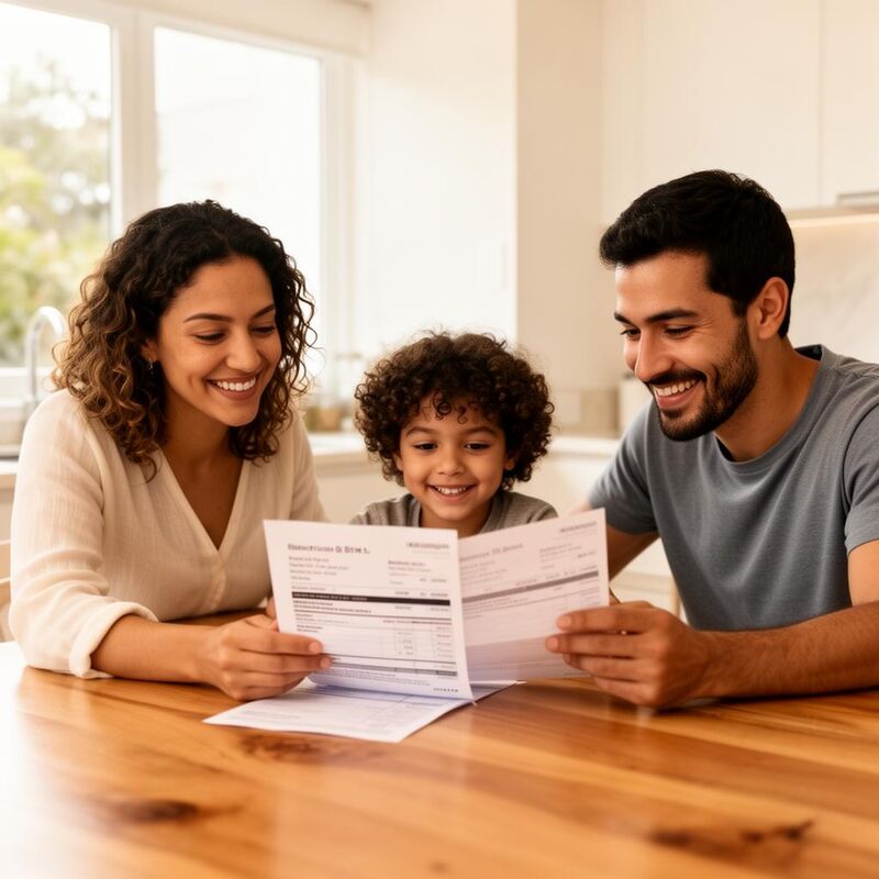 Família consultando a disponibilidade do Programa de Energia Compartilhada do Clube Volt